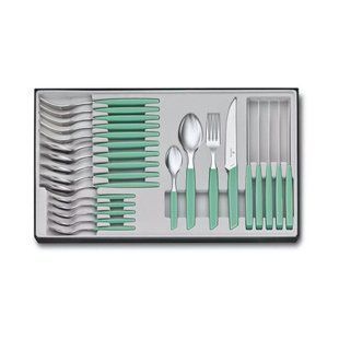 Набор столовых приборов Victorinox Swiss Modern Table Set 24 предмета Зеленый (6.9096.12W41.24) 6.9096.12W41.24 фото