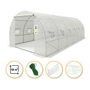 Посилена садова теплиця парник LEOBRO Garden 18м2 White (LB-G107-WHT) LB-G107-WHT фото