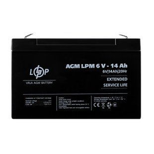 Акумулятор AGM LPM 6V - 14 Ah LP4160 фото