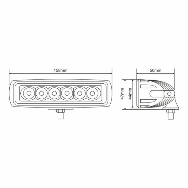 Фара світлодіодна Brevia EPISTAR Flood 10-30V, 18W (6x3W), 1320Lm, 1шт 10611FX1 фото