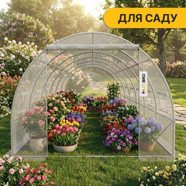 Посилена садова теплиця парник LEOBRO Garden 18м2 White (LB-G107-WHT) LB-G107-WHT фото