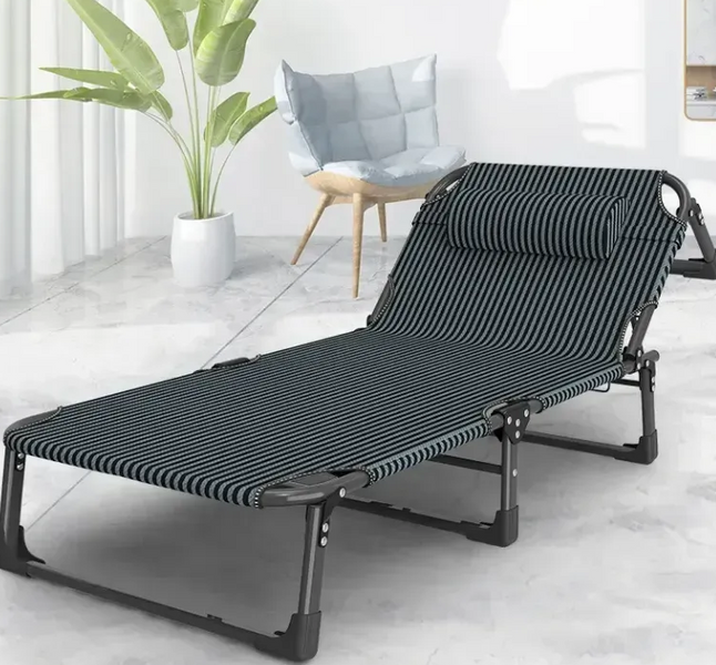 Розкладне ліжко (розкладачка) з Mesh-матрацом і подушкою LEOBRO Striped (LB-FB-A2-STR) LB-FB-A2-STR фото