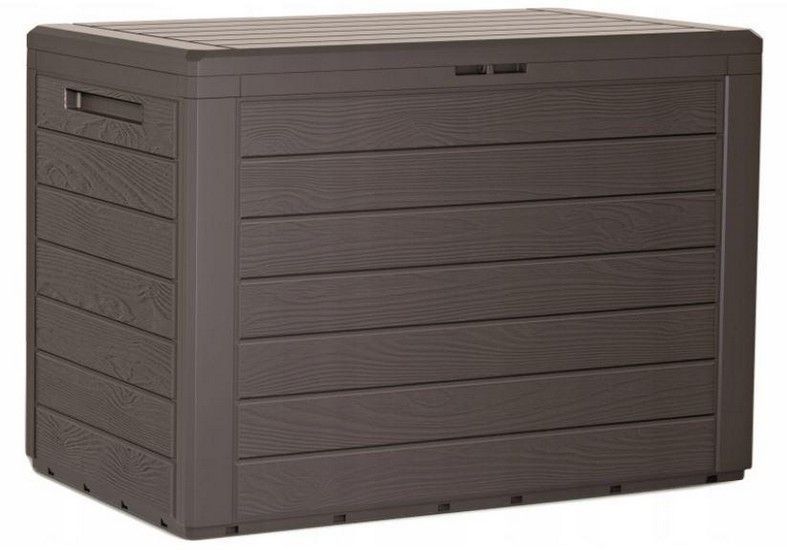 Ящик для зовнішнього зберігання PROSPERPLAST WOODEBOX 190 л, коричневий 5905197267982 фото