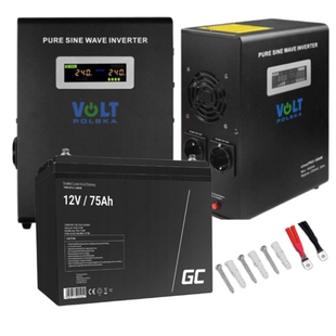 Аварійний комплект живлення Volt Polska SINUS PRO 800 W 12/230V 500/800W + Акумулятор Green Cell AGM VRLA 75Ah 12V 800AGM75 фото