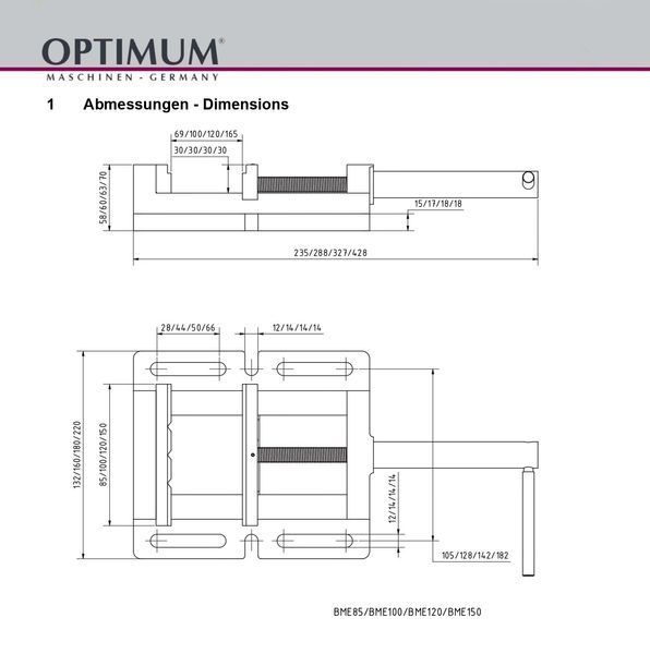 Верстатні лещата Optimum BME 150 3052636 фото