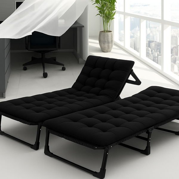 Розкладне ліжко (розкладачка) з матрацом і подушкою LEOBRO Black (LB-FB-A1-BLK) LB-FB-A1-BLK фото