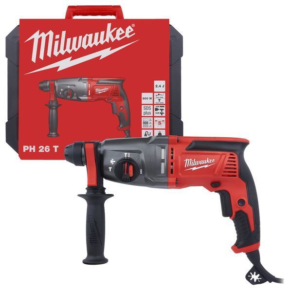 Перфоратор 3-режимний SDS-PLUS PH 26 T енергия удара 2,4Дж MILWAUKEE 4933464580 (+глибиномір, бічна ручка, HD кейс) 4933464580 фото