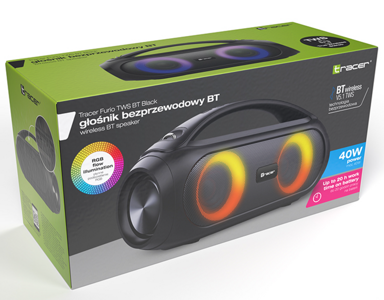 Bluetooth колонка Tracer Furio TWS Black 40W (TRAGLO46920) TRAGLO46920 фото