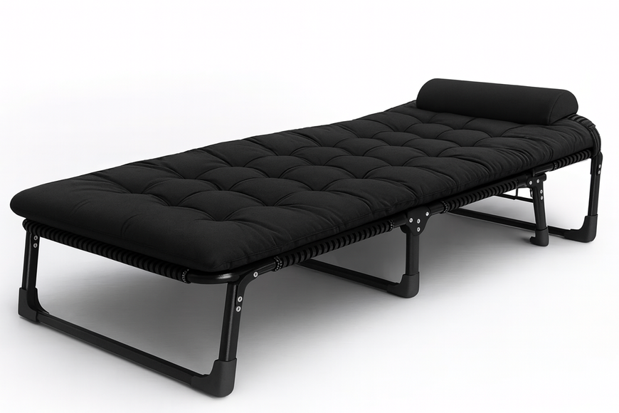 Розкладне ліжко (розкладачка) з матрацом і подушкою LEOBRO Black (LB-FB-A1-BLK) LB-FB-A1-BLK фото
