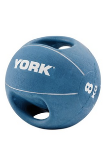 М-#039;яч медбол 8кг York Fitness із двома ручками синій 20014961807343 фото