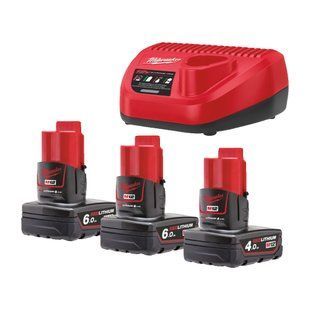 Енергокомплект акумуляторний M12 NRGO1-643 M12 NRG Kit Outdoor IN2 (B6 2шт+B4 1шт +зар.пристр. С12С) 4932492932 фото