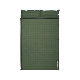 Килимок надувний із подушкою двомісний Naturehike CNK2550WS025, 30 мм, зелений 6977465868763 фото