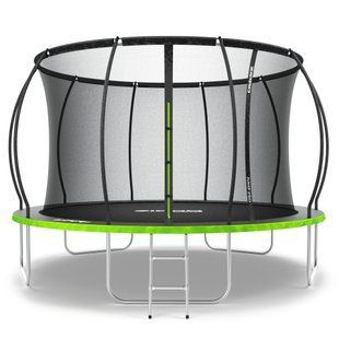 Батут Zipro Jump Pro Premium з внутрішньої сіткою 12 футів 374 см чорно-зелений 5907783039454 фото