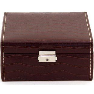 Скринька для зберігання годинника Friedrich Lederwaren Bond 6, коричнева крокодил 20121-3 фото