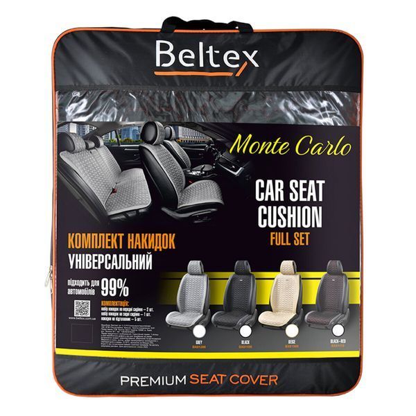 Комплект преміум накидок для сидінь BELTEX Monte Carlo, black-red BX81110 фото