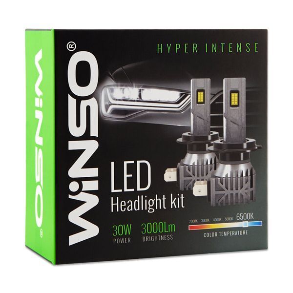 Автолампа Winso LED H7 12/24V 30Вт 3000Лм 6500K CSP3570 2шт 793700 фото