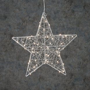 Зірка декоративна срібна, діам. 38 см, 60 led, Luca Lighting 8718861660838 фото