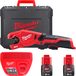 Акумуляторний труборіз по неіржав. сталі MILWAUKEE M12PCSS-202C (+2 акумулятори, зарядний пристрій, HD кейс) 4933479242 фото