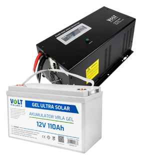 Комплект Volt Polska SINUS PRO 2400 W 12/230V 1600/2400W + Акумулятор VOLT GEL VRLA 110Ah 12V 3SP240012W+6AKUGEL110 фото