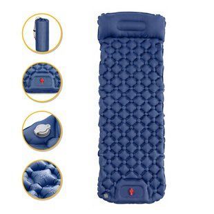 Надувний похідний килимок матрац LEOBRO Air Mat 190 x 60 см Blue (LB-1096) LB-1096 фото