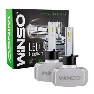 Автолампа Winso LED H1 12/24V 40Вт 5000Лм 6000K P14.5s, CSP Chip 2шт 792100 фото