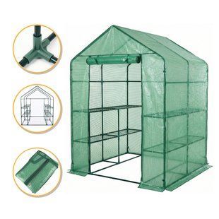 Стелаж-теплиця LEOBRO 143x143x195 см на 8 полиць Green (LB-G122) LB-G122 фото