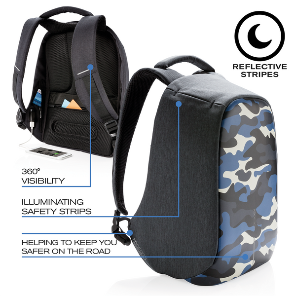 Рюкзак антизлодій міський XD Design Bobby Compact 14 , Camouflage Blue (P705.655) P705.655 фото