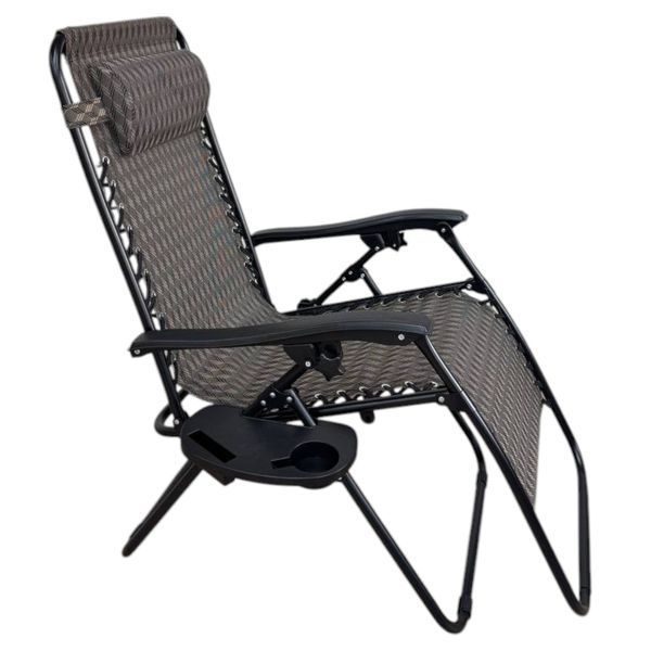 Розкладне крісло шезлонг LEOBRO Zero Gravity Premium Plaid (LB-ZGC-G2-PLD) LB-ZGC-G2-PLD фото