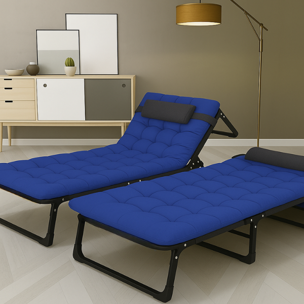 Розкладне ліжко (розкладачка) з матрацом і подушкою LEOBRO Blue (LB-FB-A1-BLU) LB-FB-A1-BLU фото