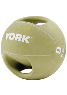 М-#039;яч медбол 9кг York Fitness із двома ручками зелений 20014961807350 фото