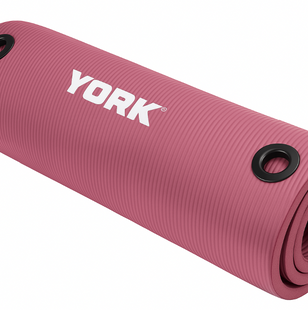 Мат для фітнесу з отворами York Fitness NBR 1см рожевий 0014961860221 фото