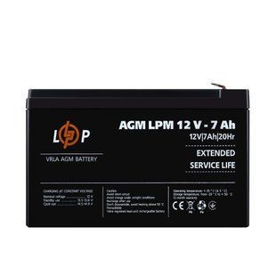 Акумулятор AGM LPM 12V - 7 Ah LP3862 фото