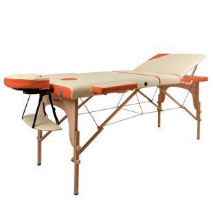 Масажний стіл inSPORTline Japane 3-Piece Wooden - біло-оранжевий 9408-2 фото