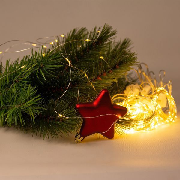 Гірлянда електрична Chomik Штора, 150 LED теплий білий, 3x1,5м, USB, з пультом, від мережі 5900779898479 фото