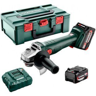 Акумуляторна кутова шліфмашина Metabo W 18 7-125, 2 акб 4 Ah, з/п ASC 55 в MetaBOX 165 L 602371510 фото
