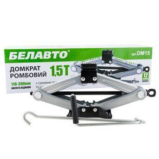 Домкрат ромбовий Белавто 1,5т гумова подушка, вис. підйому 110-390мм DM15 фото