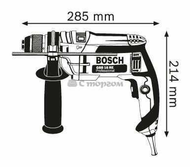 Дриль ударний Bosch GSB 16 RE БЗП (060114E500) 060114E500 фото