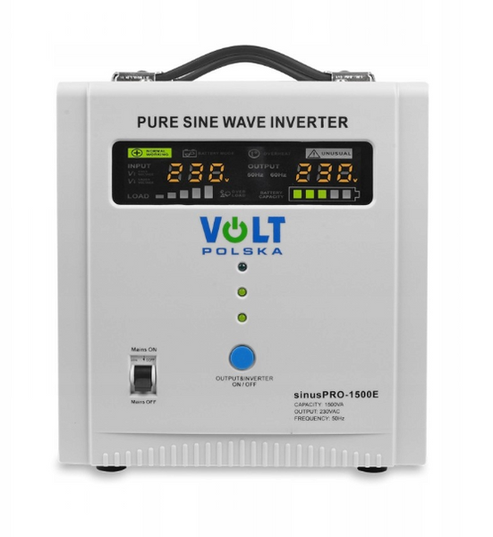 Гібридний ДБЖ/інвертор Volt Polska SINUS PRO 1500 E 12/230V 1000/1500W (3SP091512E) 3SP091512E фото