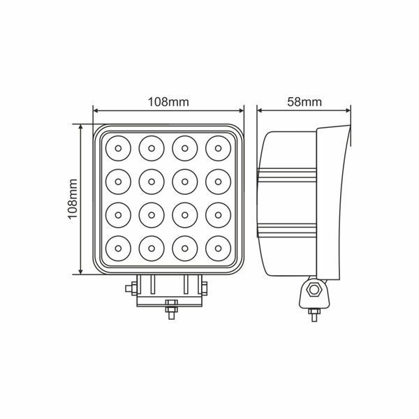 Фара світлодіодна Brevia EPISTAR white Spot 10-30V, 48W (16x3W), 3520Lm, 1шт 10652QSX1 фото