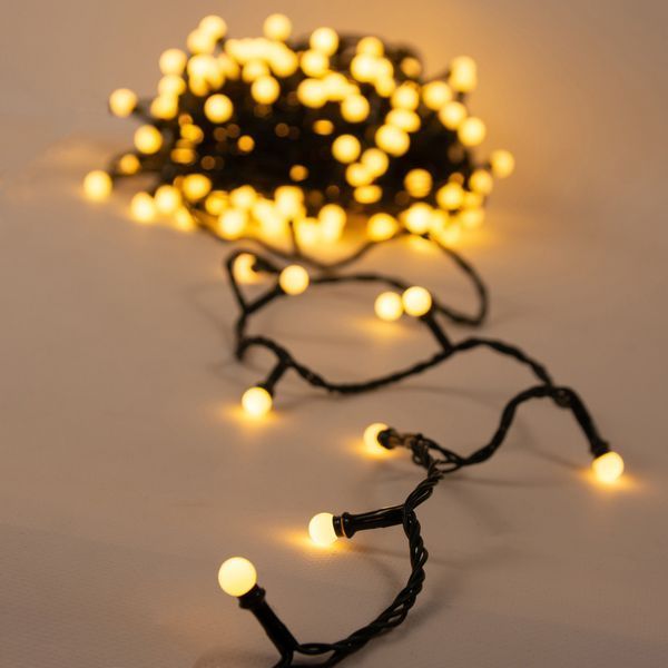 Гірлянда електрична Chomik Кульки-змійка, 200 LED, 16м, теплий білий, від мережі 5900779880146 фото
