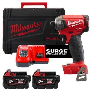 Винтоверт акумуляторний гідравлічний 1/4&rsquo;&rsquo; HEX MILWAUKEE, M18 FUEL FQID-502X, 50Нм (+ заряд. устройство, 2 аккум.Х 5Ач, кейс) 4933451790 фото