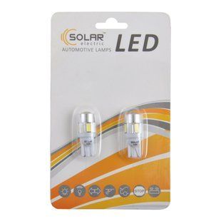 LED автолампа Solar 12V T10 W2.1x9.5d 6SMD 5630 with lens white, 2шт LS285_B2 фото