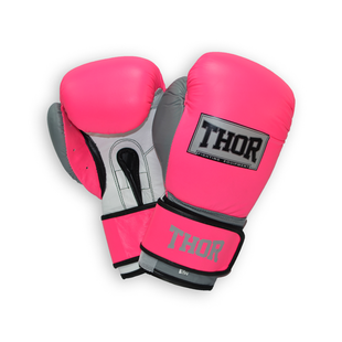 Рукавички боксерські THOR TYPHOON 16oz / шкіра / рожево-біло-сірі 8027/02(Leath)Pink/Grey/W 16 oz. фото