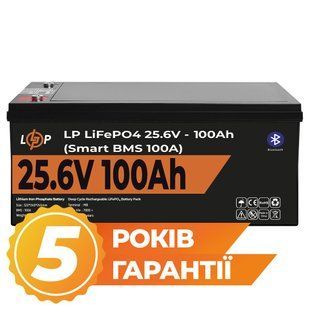 Акумулятор LP LiFePO4 24V (25,6V) - 100 Ah (2560Wh) (Smart BMS 100А) з BT пластик LP20200 фото