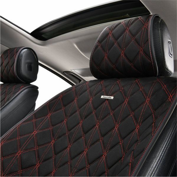 Преміум накидки для передніх сидінь CarLife Nitro, black-red 2шт SC40112 фото