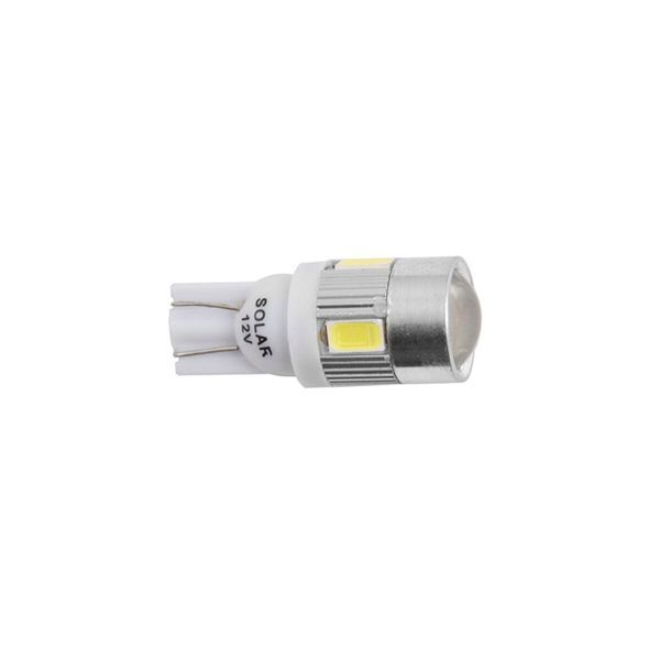 LED автолампа Solar 12V T10 W2.1x9.5d 6SMD 5630 with lens white, 2шт LS285_B2 фото