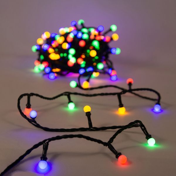 Гірлянда електрична Chomik Кульки-змійка, 200 LED, 16м, мультиколор, від мережі 5900779880160 фото