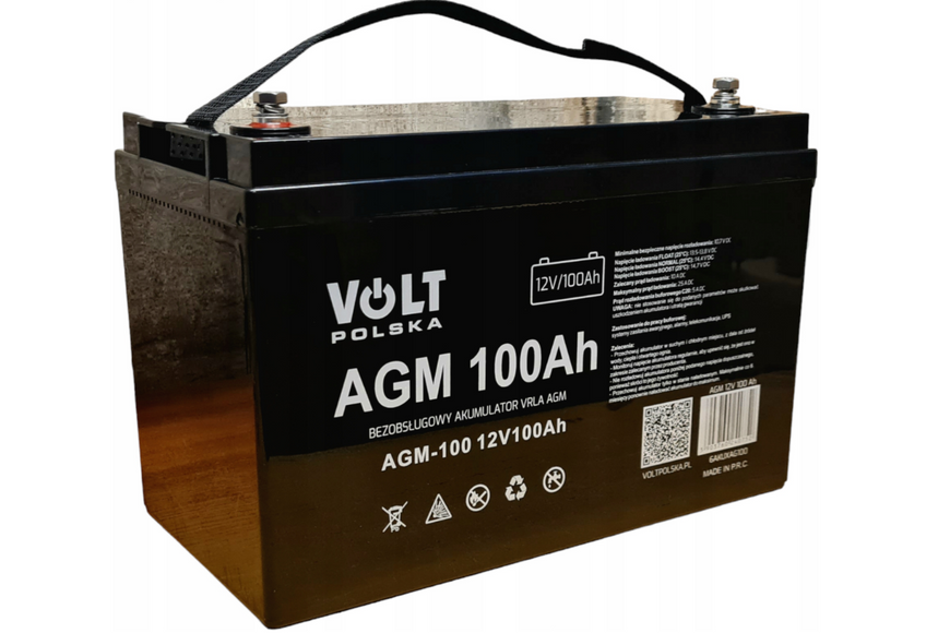 Комплект Volt Polska SINUS PRO 1000 W 12/230V 700/1000W + Акумулятор VOLT AGM VRLA 100Ah 12V 3SP100012W+6AKUXAG100 фото