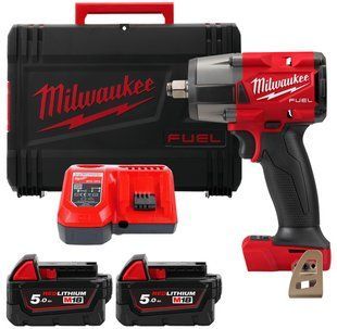 Гайкокрут імпульсний компактний 1/2 (881 Нм) з фрикційним кільцем MILWAUKEE M18 FMTIW2F12-502X , (+ заряд.пристрій, 2 акум., HD 4933478450 фото