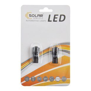 LED автолампа Solar 12V T10 W2.1x9.5d 1SMD 1,5W with lens, 2шт LS288_B2 фото
